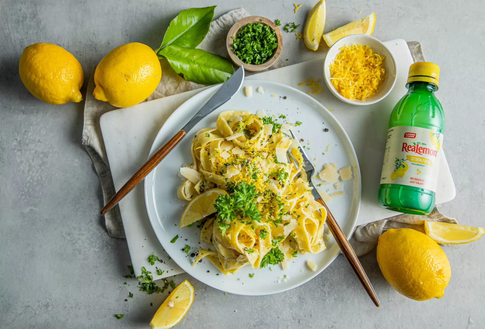 A splash of lime juice adds a fresh, zesty twist to pasta dishes.